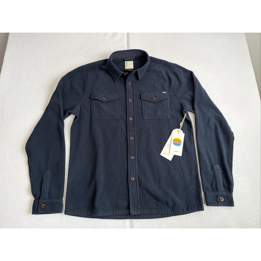 VUORI NWT Mens Medium Ink Blue Button Performance Aspen Shirt Jacket V237